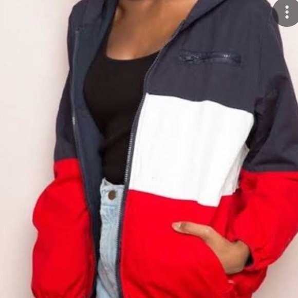 Brandy Melville Jackets & Coats Brandy Melville Red White And Blue